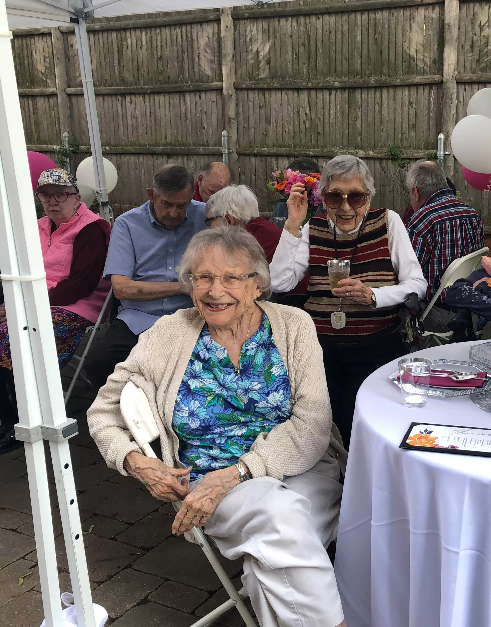 Youville residents enjoying the party.